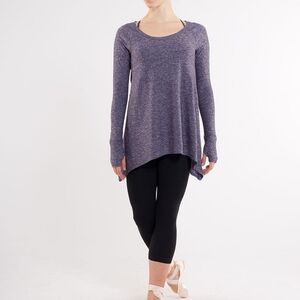 Lululemon Rehearsal Long Sleeve Heathered Black Swan Size 10